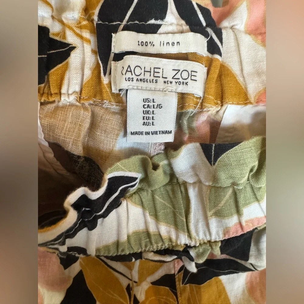 RACHEL ZOE Linen Tropical Floral Shorts Womens size Large - Picture 3 of 3